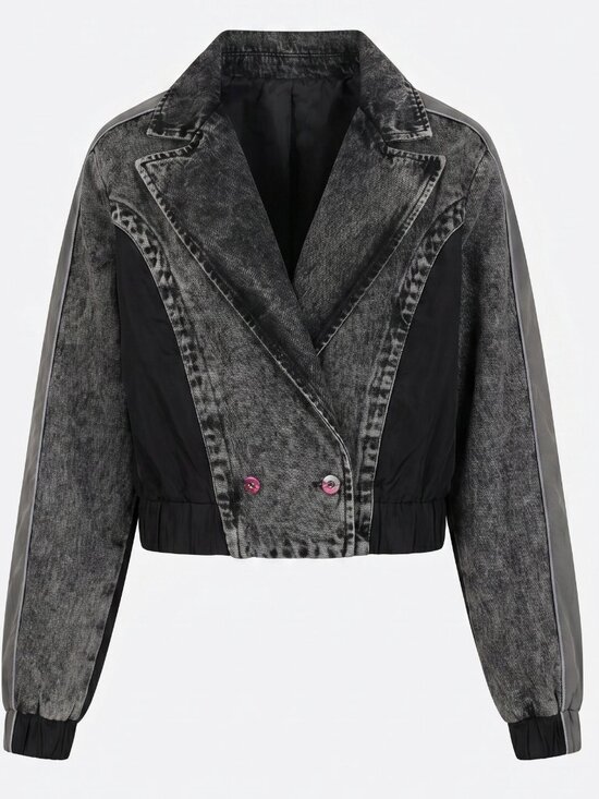 Illord Jackets & Blazers - Black Denim Jacket Size S/M Cropped Denim Jacket NWT